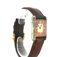 Load image into Gallery viewer, Classic Cartier Yellow Gold Tone Wristwatch with Brown Leather Band
