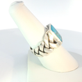 Load image into Gallery viewer, Artisanal Octagonal Turquoise Cabochon Silver Signet Ring
