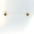 Load image into Gallery viewer, Yellow Gold Emerald Starburst Stud Earrings
