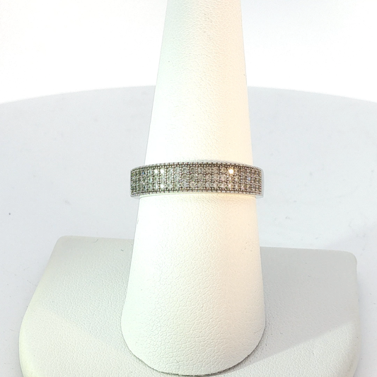 Multi-Row CZ Pave Band Ring