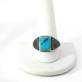 Load image into Gallery viewer, Rectangular Turquoise Silver Signet Ring
