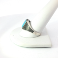 Load image into Gallery viewer, Rectangular Turquoise Silver Signet Ring
