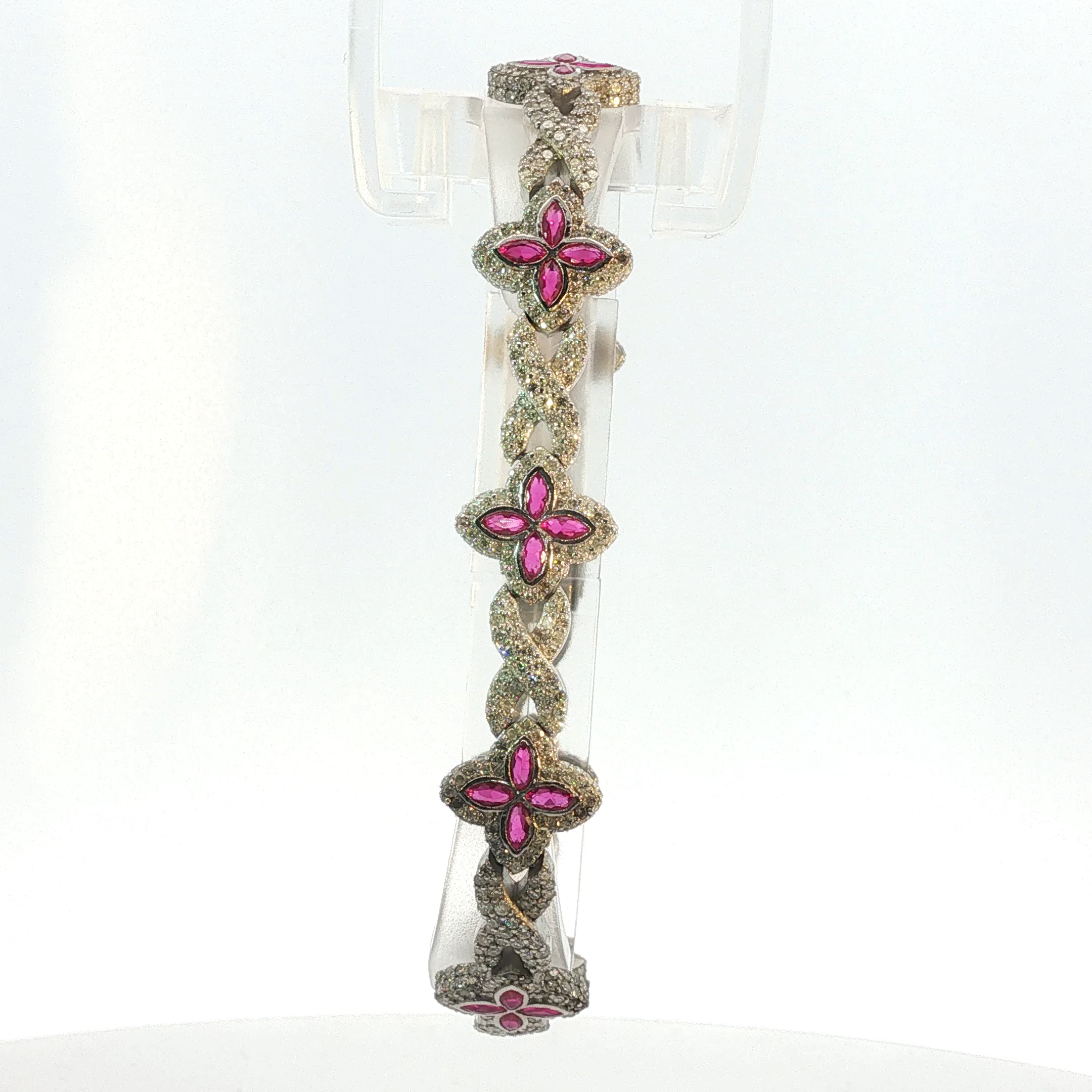 SIlver Floral Infinity Link Bracelet
