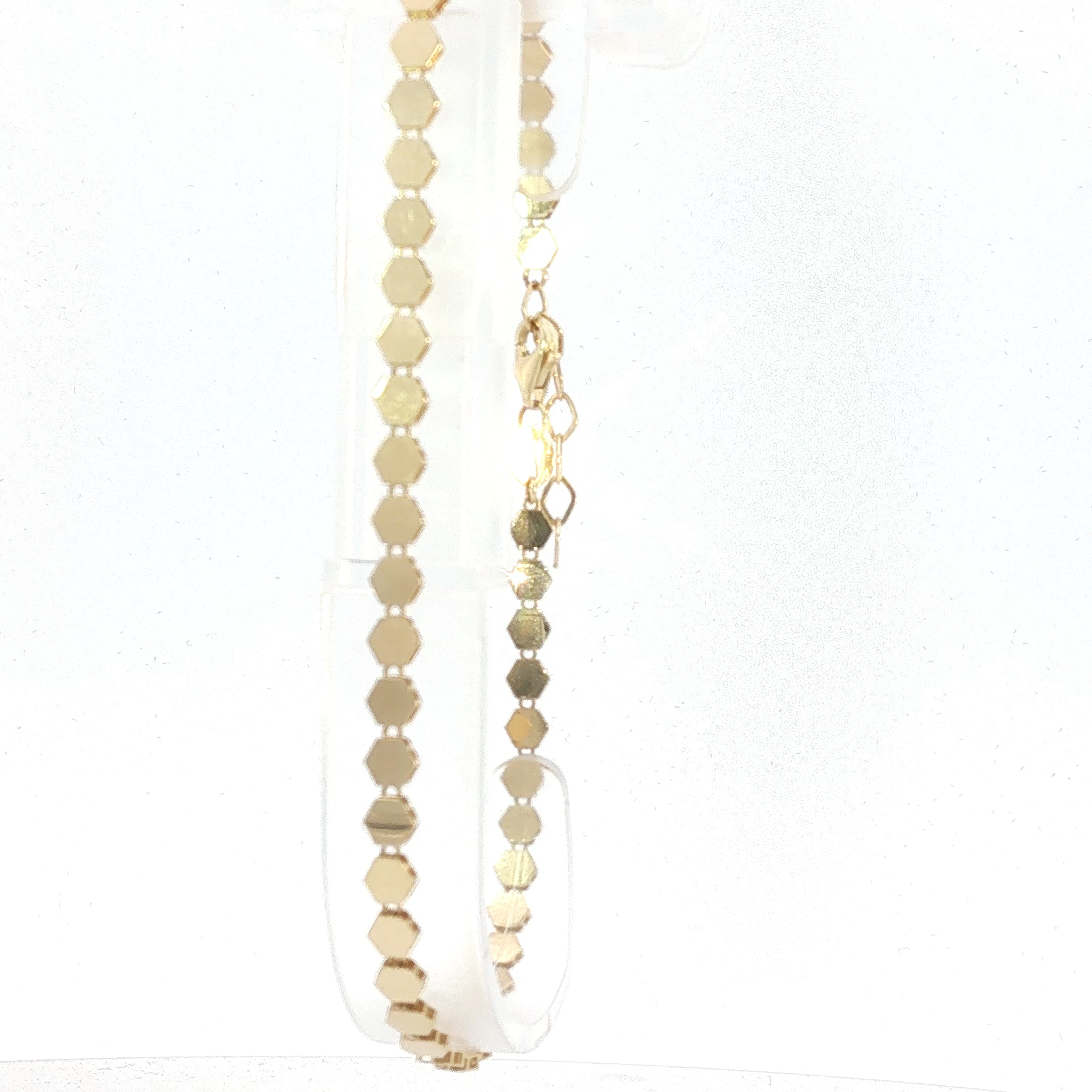 Yellow Gold Hexagon Link Bracelet