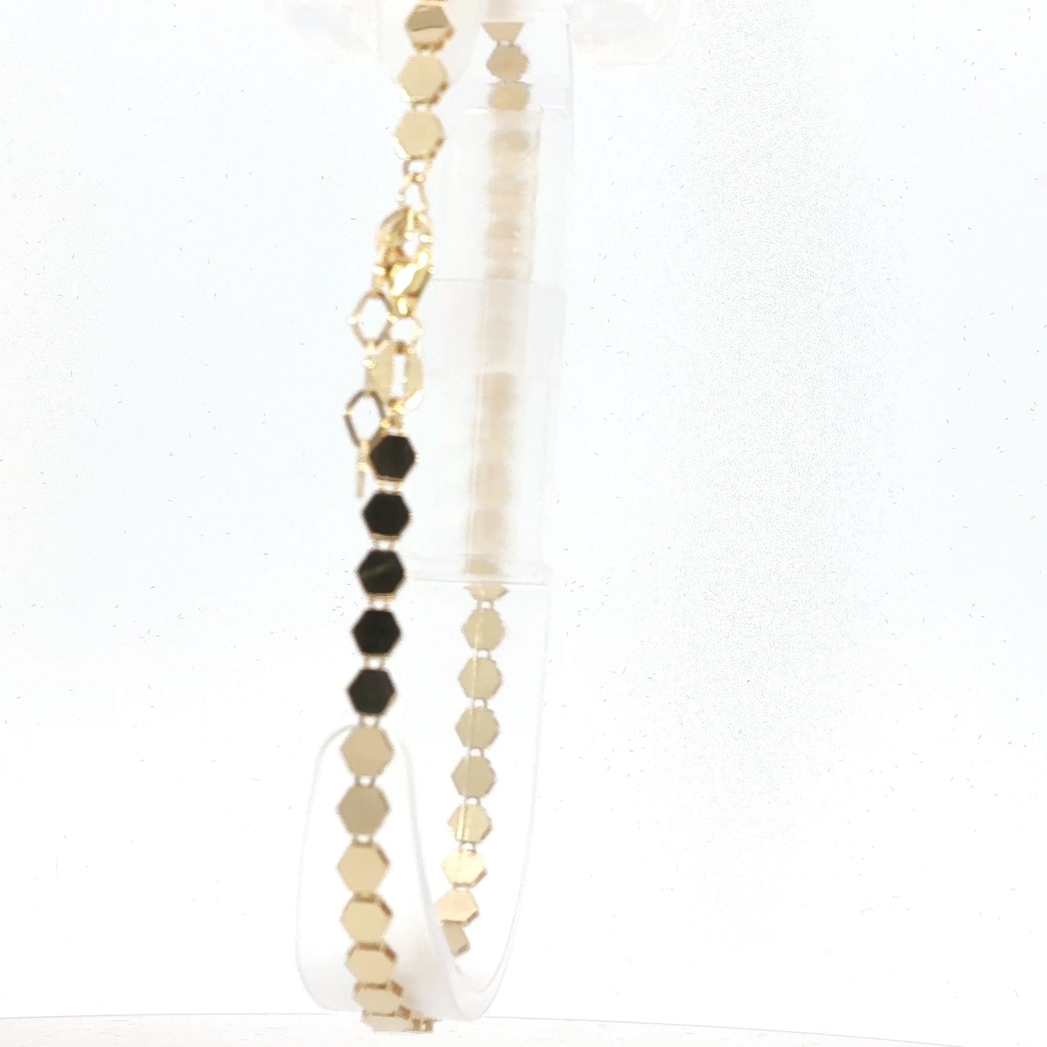 Yellow Gold Hexagon Link Bracelet