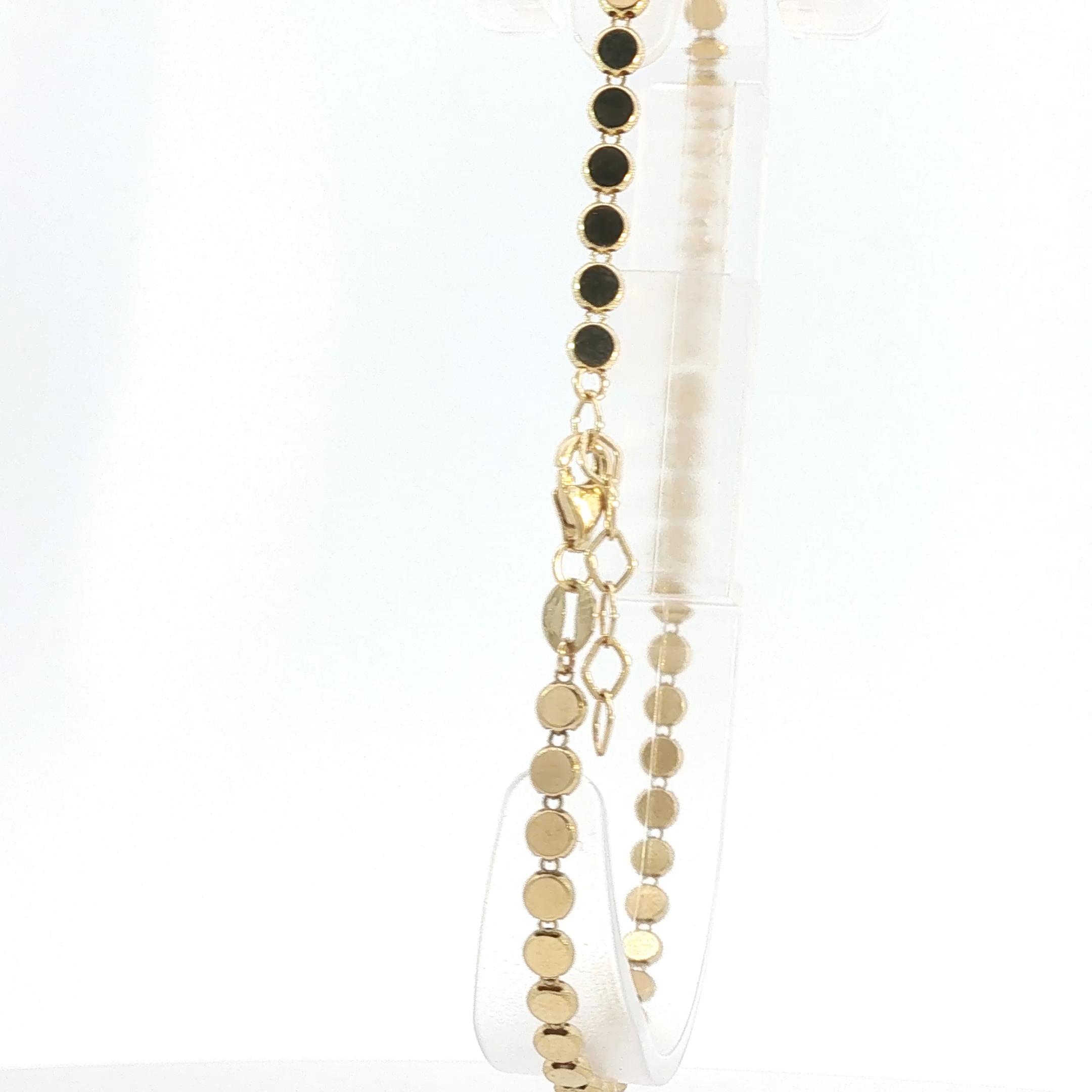 Yellow Gold Flat Disc Link Bracelet