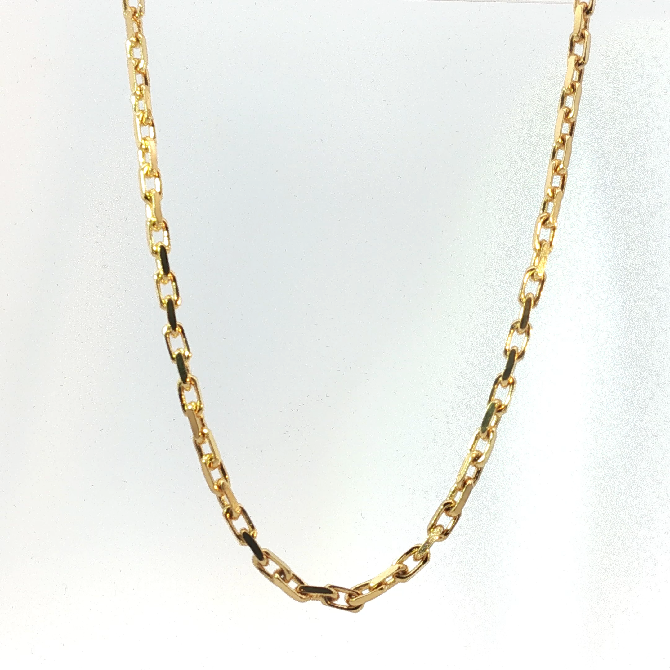 Yellow Gold Elongated Cable Necklace