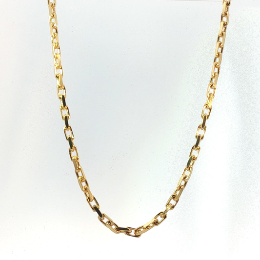 Yellow Gold Elongated Cable Necklace
