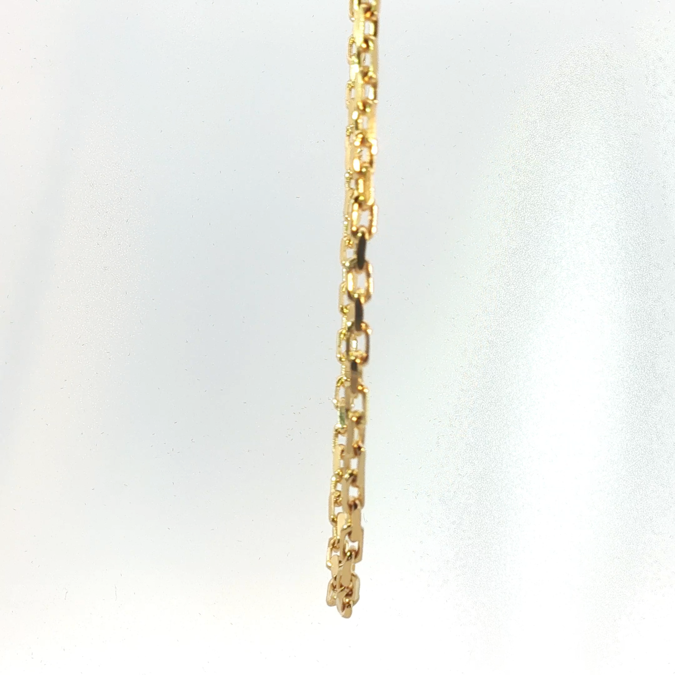 Yellow Gold Elongated Cable Necklace