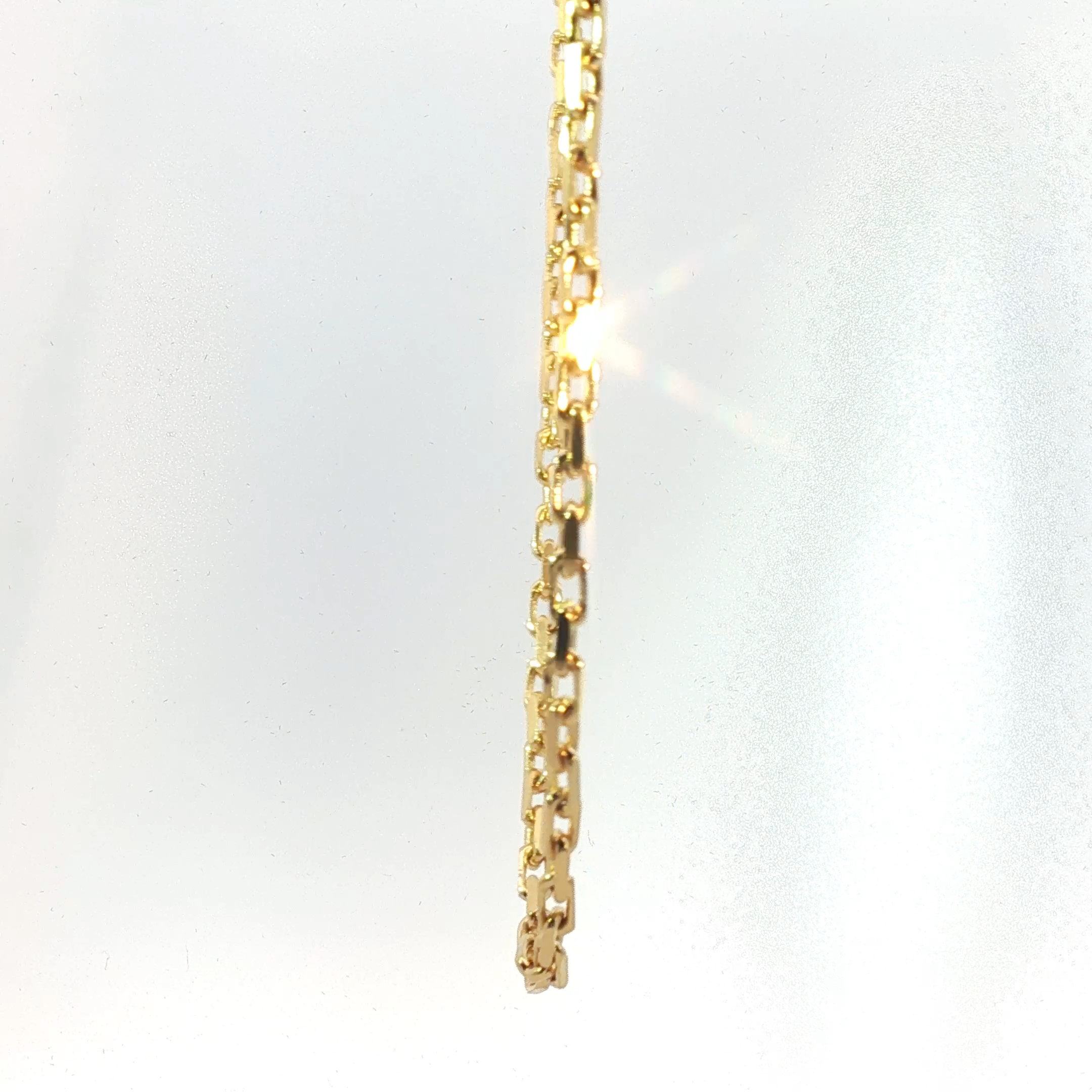 Yellow Gold Elongated Cable Necklace
