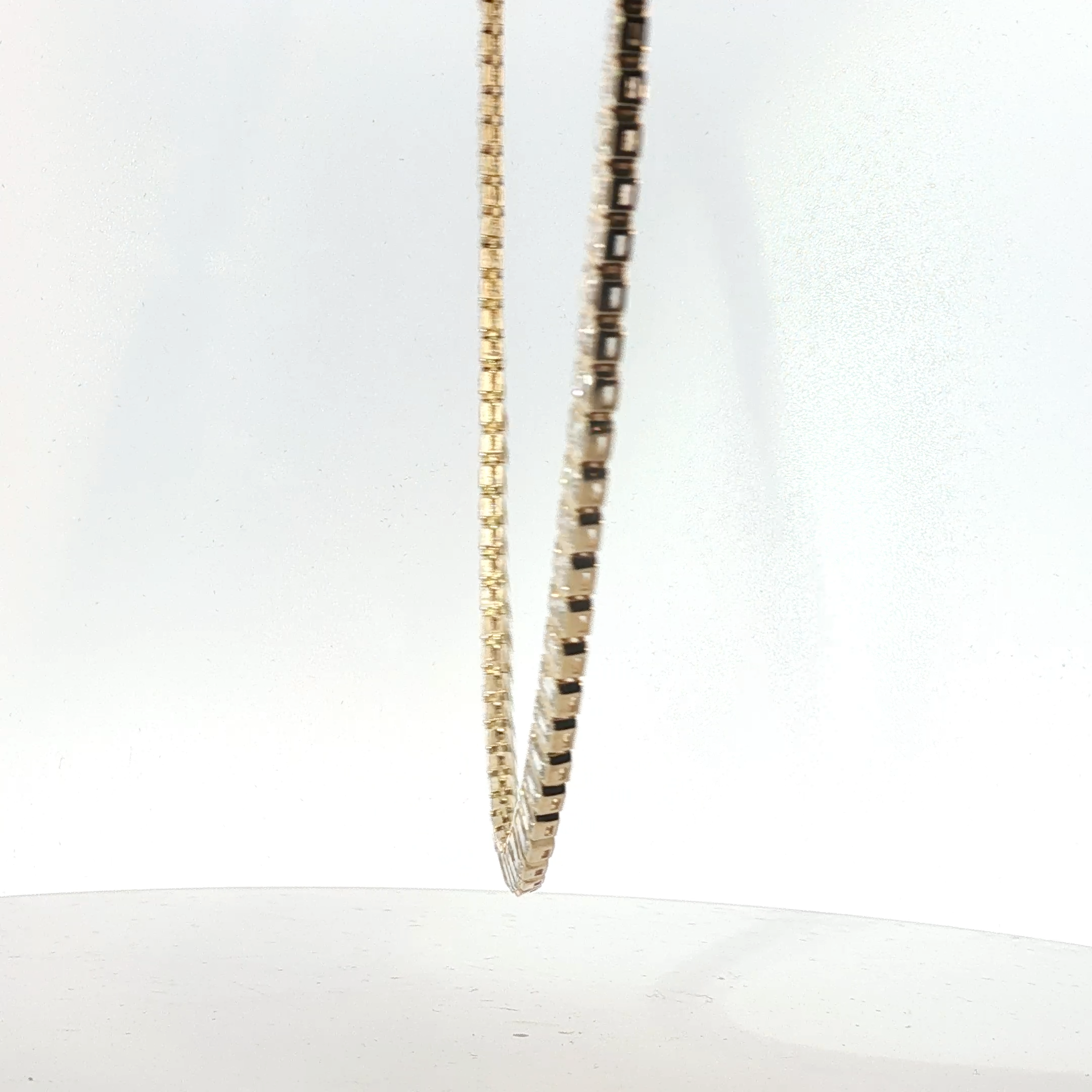 Emerald Cut Diamond Tennis Necklace