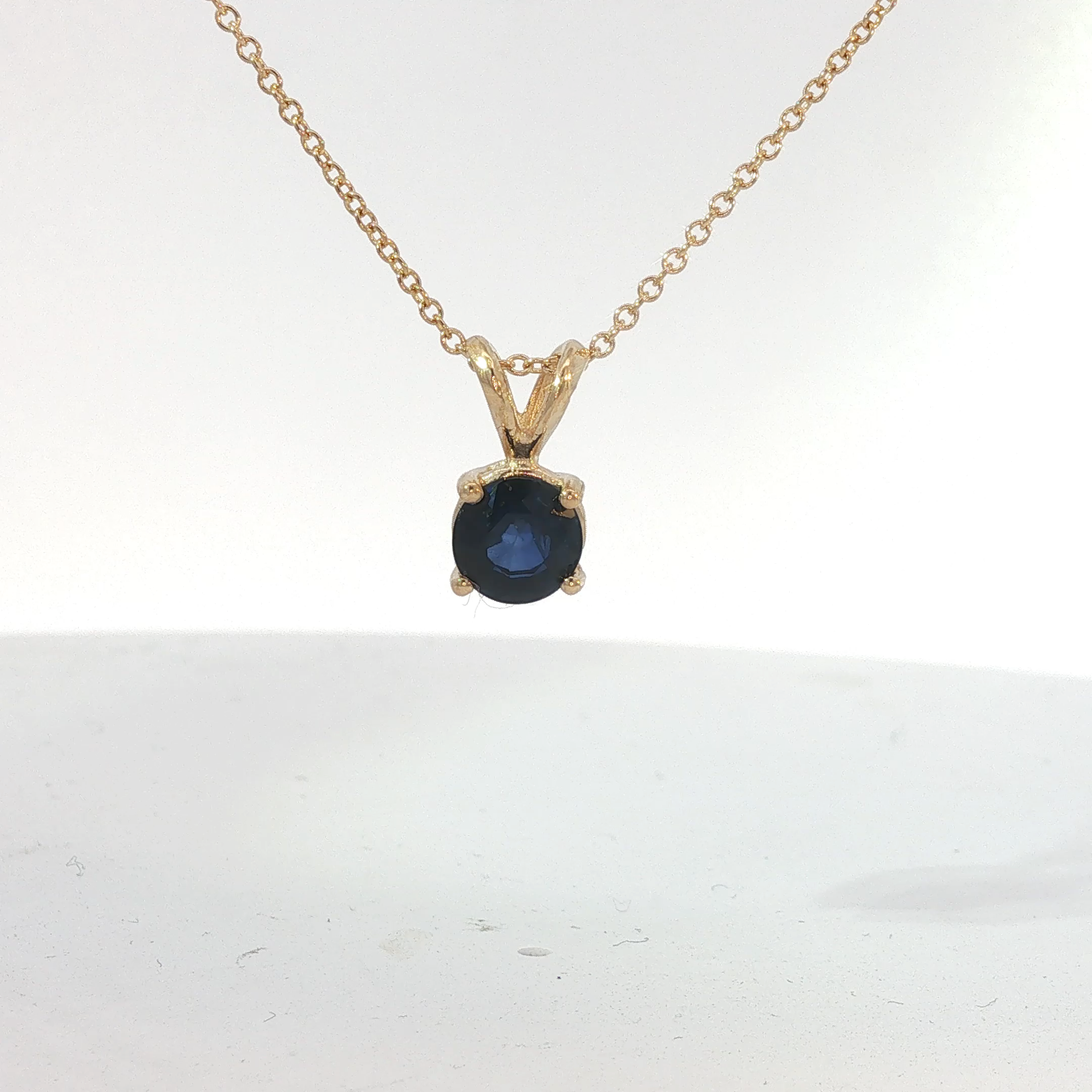 Round Royal Blue Sapphire Solitaire's Charm