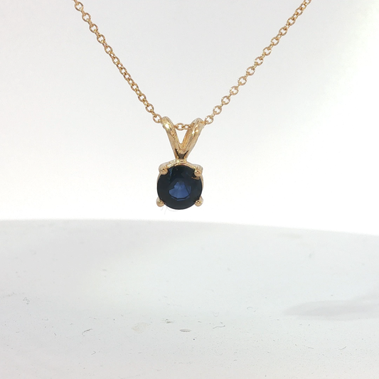 Round Royal Blue Sapphire Solitaire's Charm