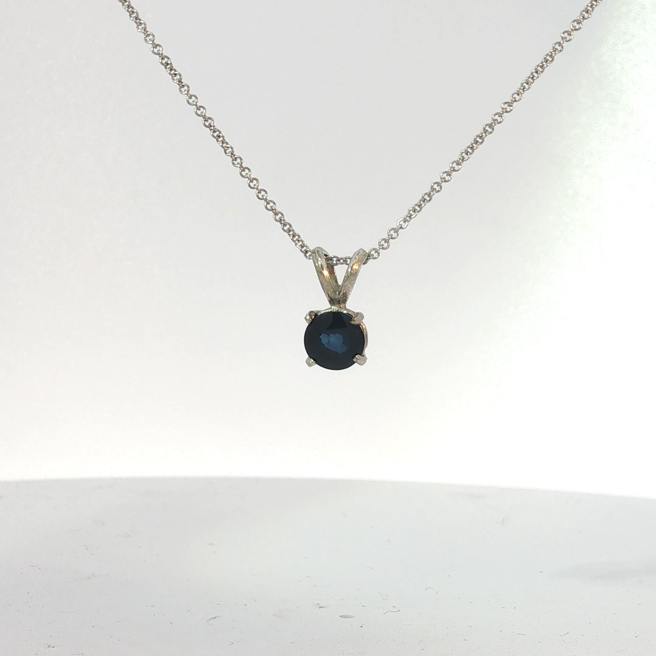 Round Royal Blue Sapphire Solitaire's Charm