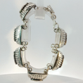 Load image into Gallery viewer, Textured Square Link Chain Bracelet in Silver
