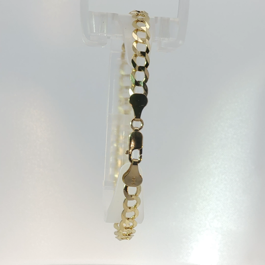 14K Yellow Gold Curb Link Chain Bracelet