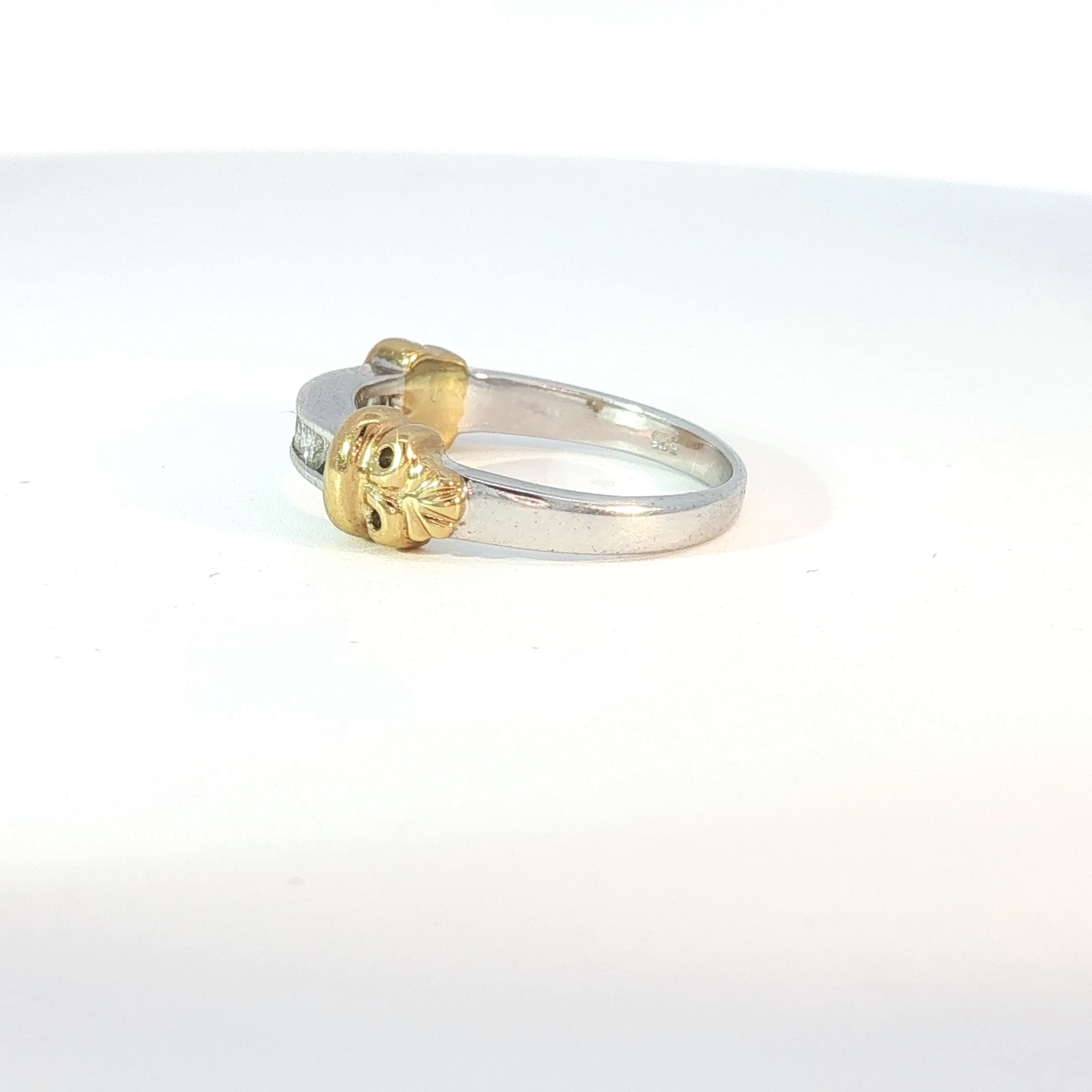 Two-Tone Diamond Channel-Set Band Ring in White Gold