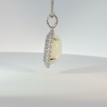 Load image into Gallery viewer, Oval Opal Halo Pendant Necklace in White Gold
