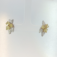 Load image into Gallery viewer, Fancy Intense Yellow Diamond Cluster Earrings in White Gold
