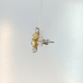 Load image into Gallery viewer, Fancy Intense Yellow Diamond Cluster Earrings in White Gold
