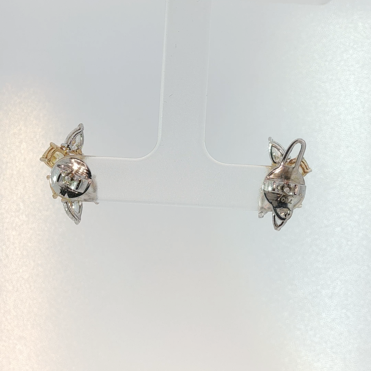 Fancy Intense Yellow Diamond Cluster Earrings in White Gold
