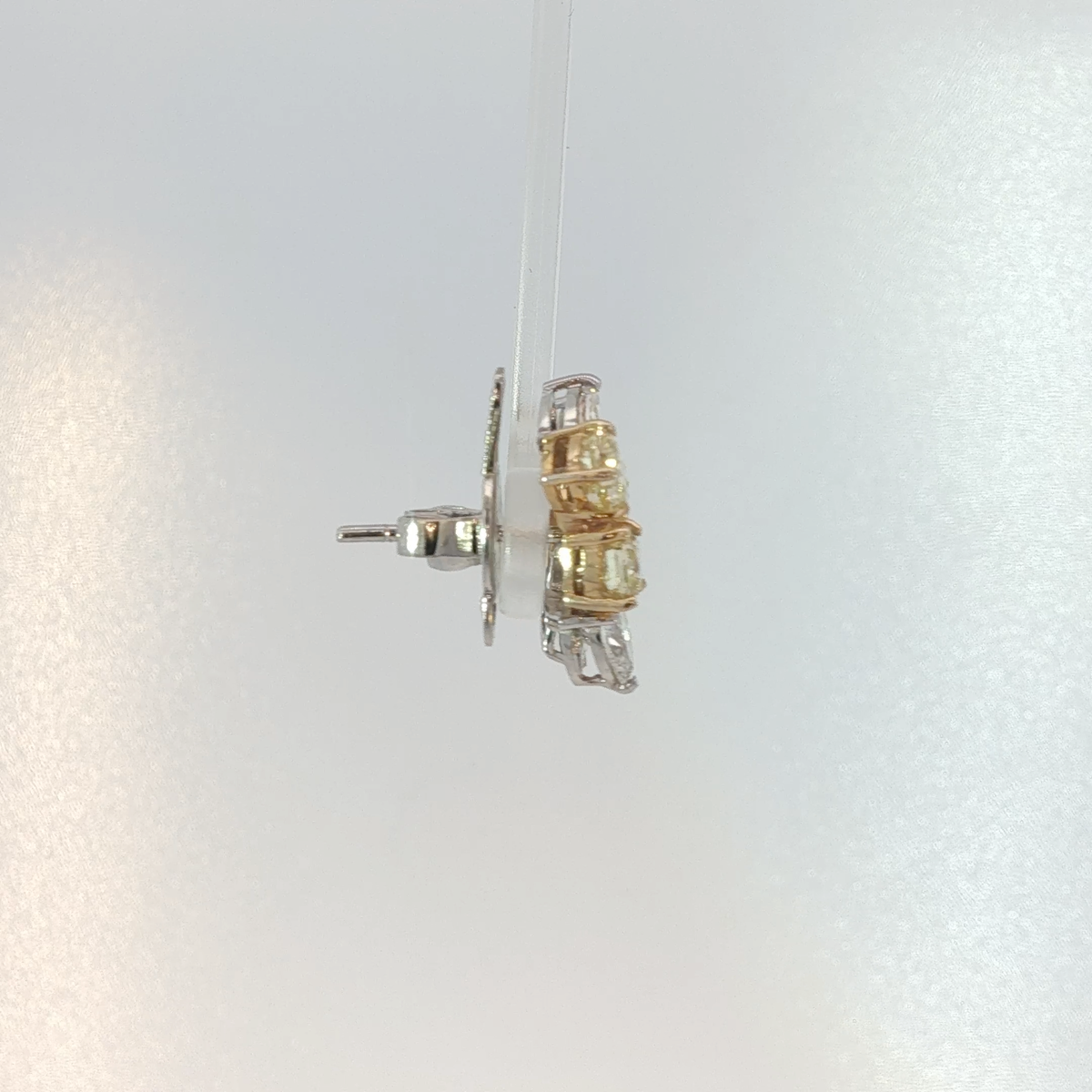 Fancy Intense Yellow Diamond Cluster Earrings in White Gold