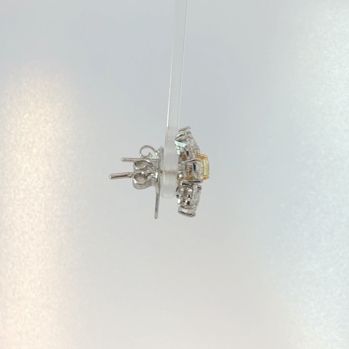 Fancy Intense Yellow Diamond Cluster Earrings in White Gold