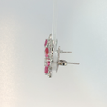 Load image into Gallery viewer, Vivid Pink Sapphire Cluster Earrings in White Gold
