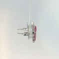 Load image into Gallery viewer, Vivid Pink Sapphire Cluster Earrings in White Gold
