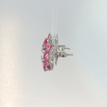 Load image into Gallery viewer, Vivid Pink Sapphire Floral Cluster Earrings in White Gold
