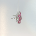 Load image into Gallery viewer, Vivid Pink Sapphire Floral Cluster Earrings in White Gold
