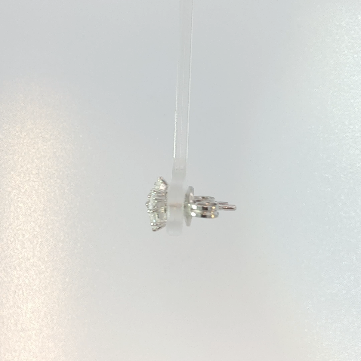 Diamond Floral Cluster Earrings White