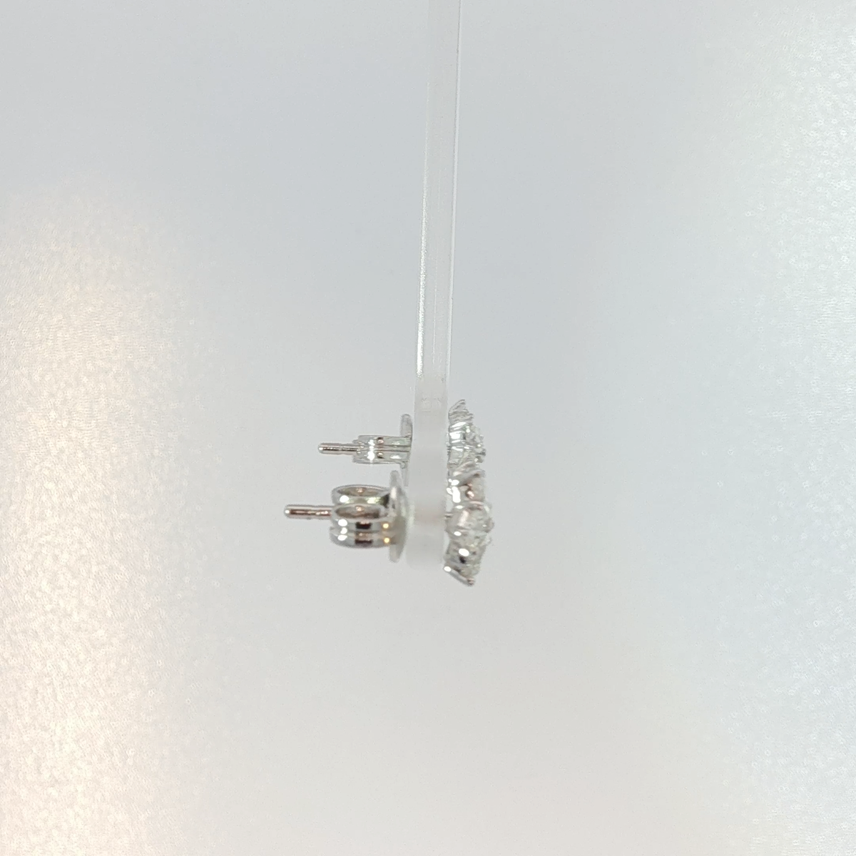 Diamond Floral Cluster Earrings White