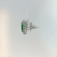 Load image into Gallery viewer, Emerald Cut Emerald Halo Stud Earrings in White Gold
