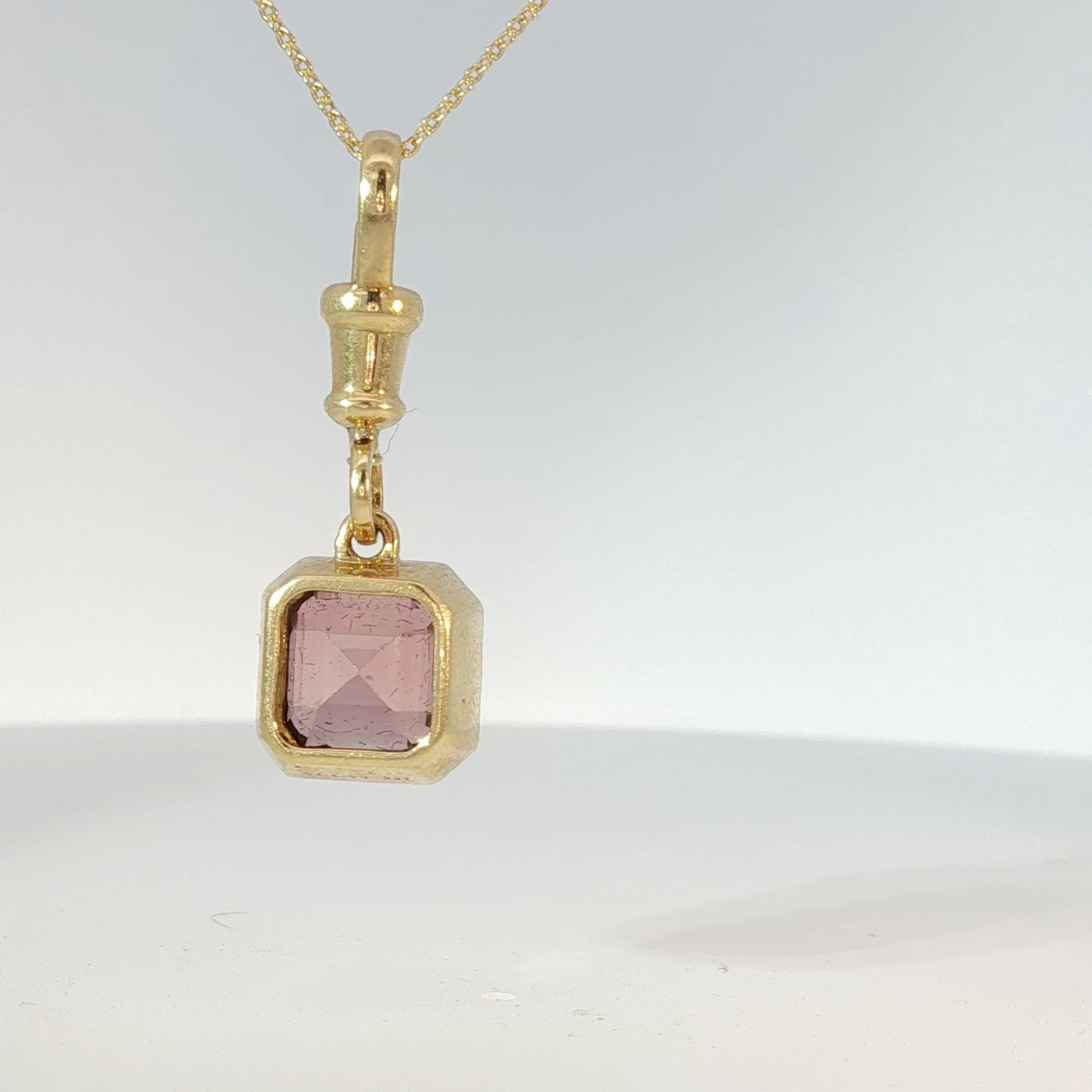Yellow Gold Tourmaline Charm