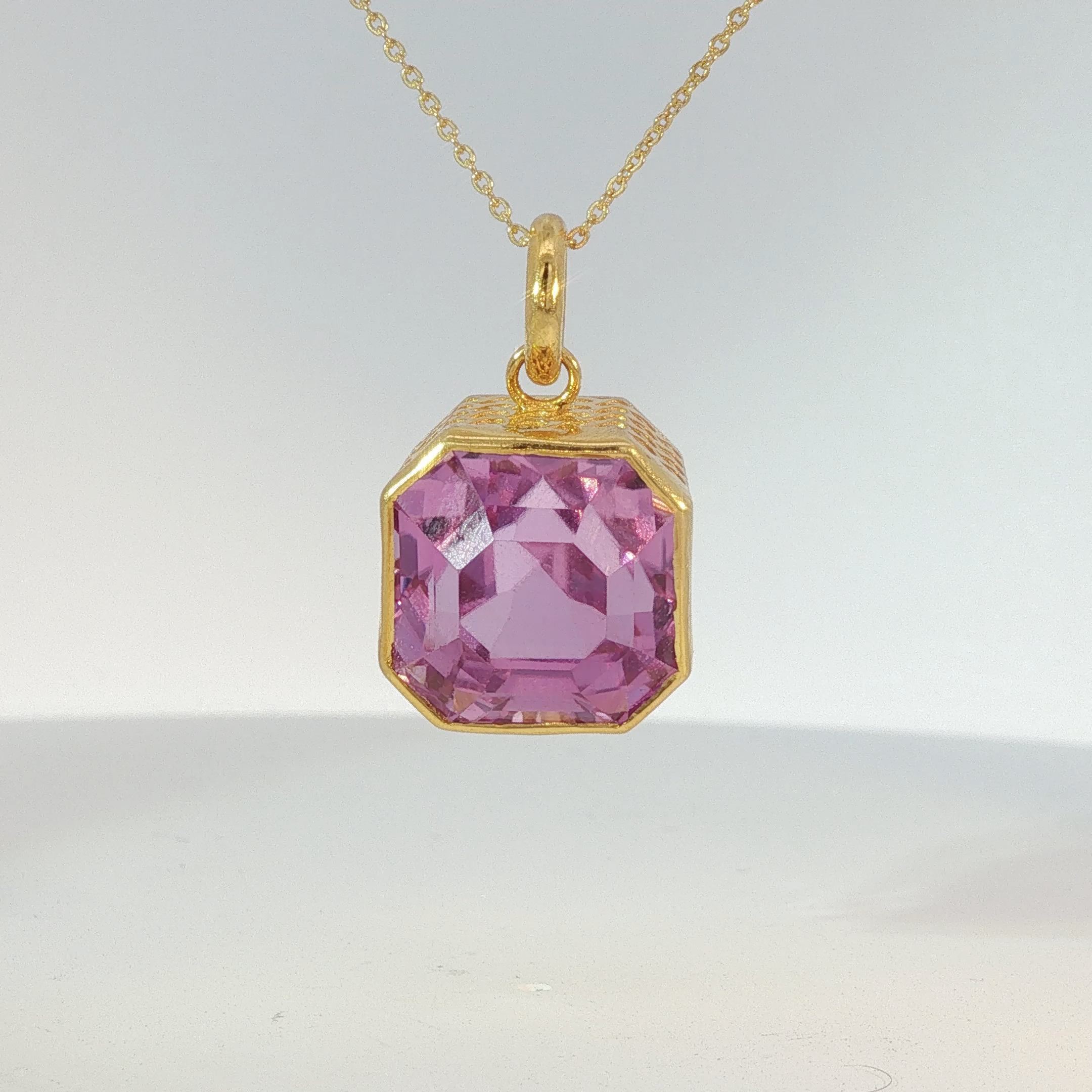 Octagonal Kunzite Charm
