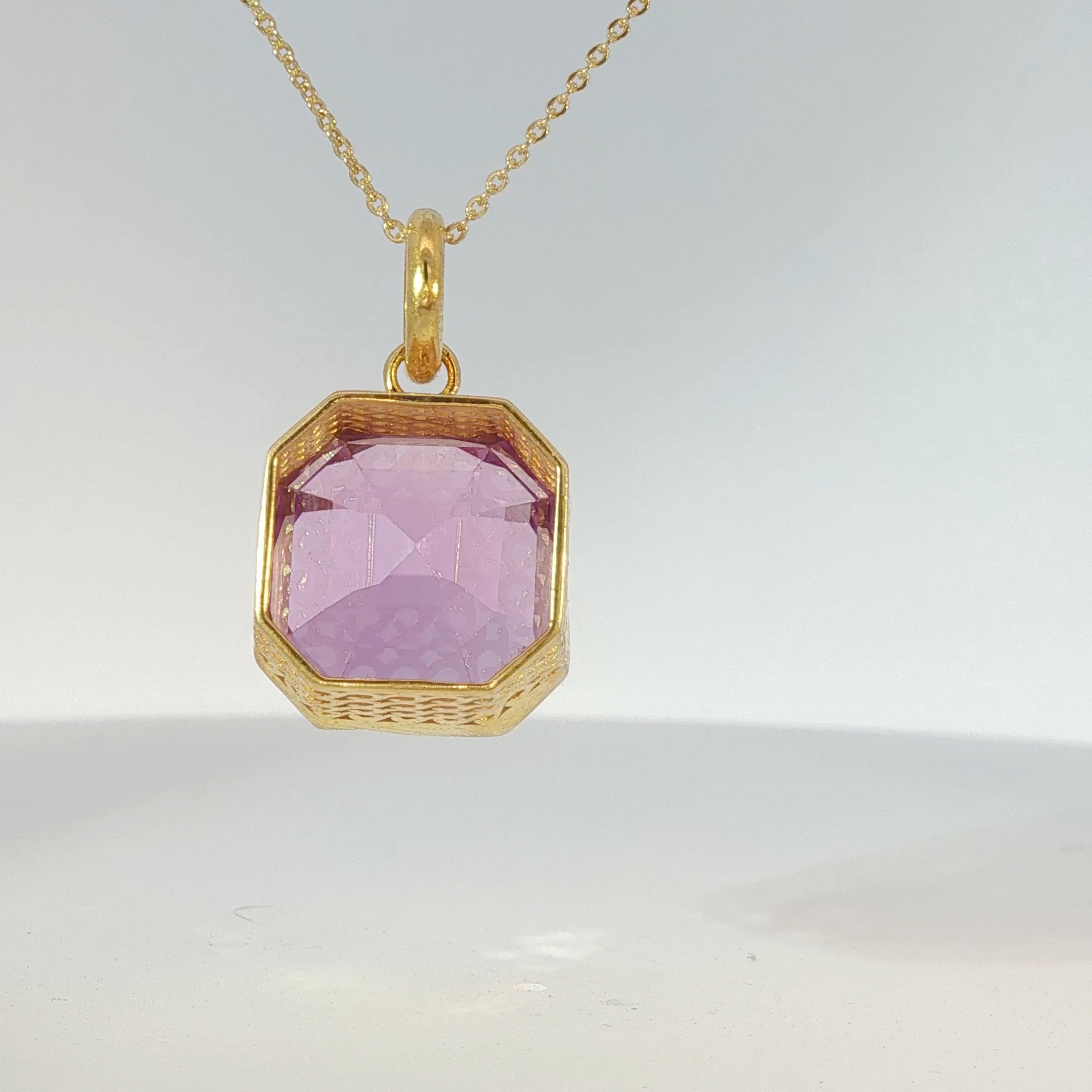 Octagonal Kunzite Charm