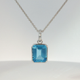 Load image into Gallery viewer, White Gold Bezel-Set Blue Topaz Pendant
