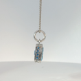 Load image into Gallery viewer, White Gold Bezel-Set Blue Topaz Pendant
