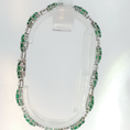 Load image into Gallery viewer, White Gold Floral Emerald Cluster Chain Bracelet
