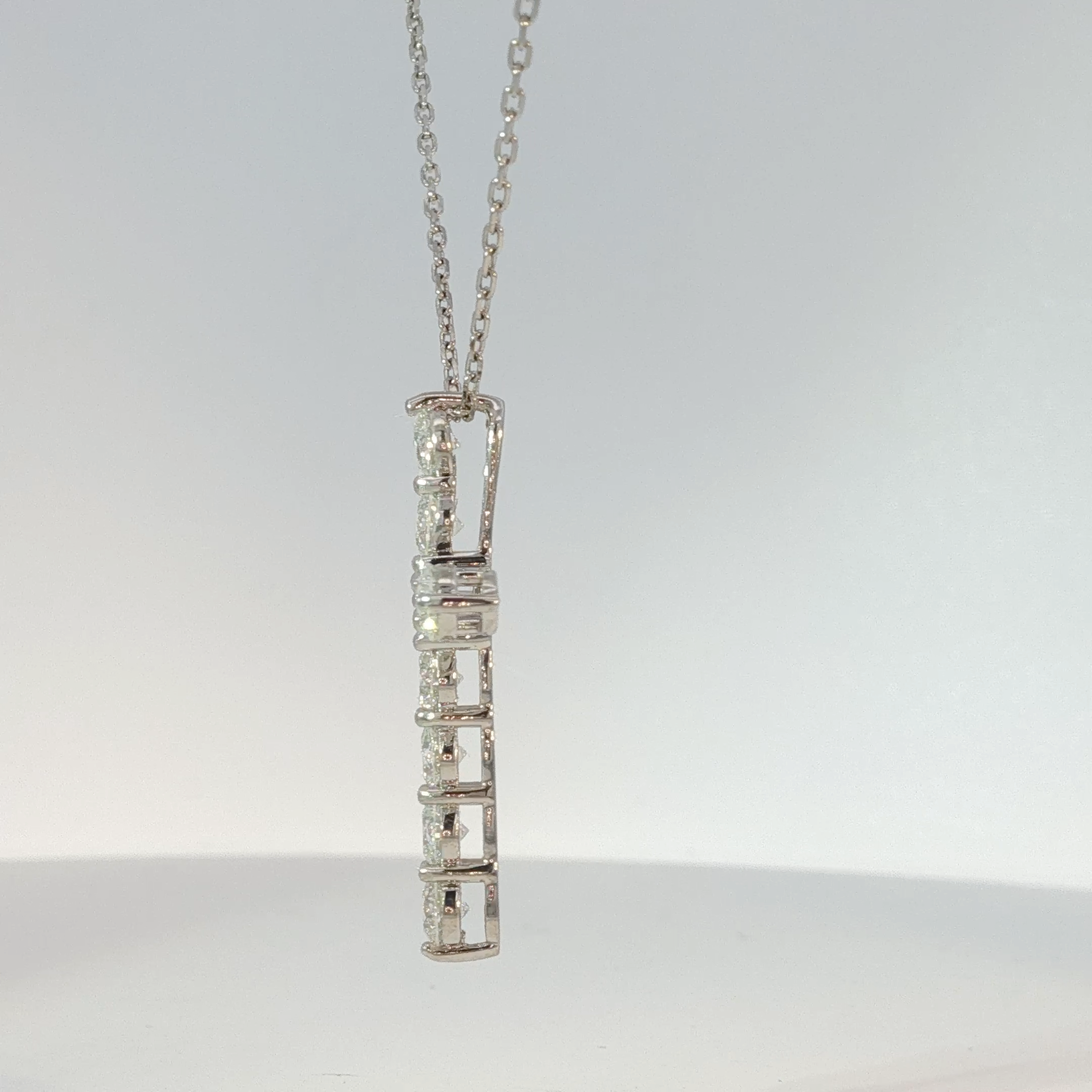 Diamond Cross Pendant Necklace in White Gold