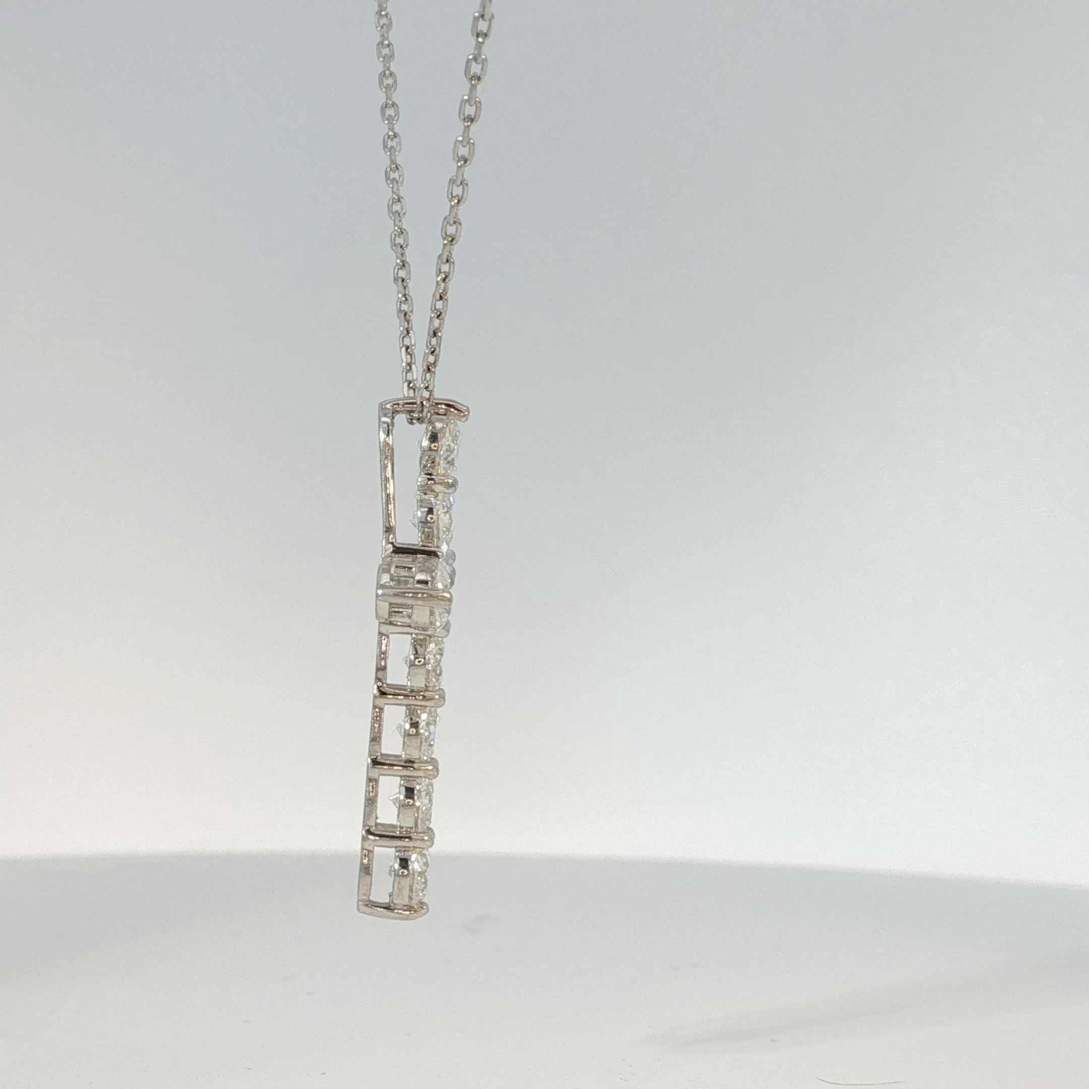 Diamond Cross Pendant Necklace in White Gold