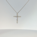 Load image into Gallery viewer, Diamond Cross Pendant Necklace in White Gold
