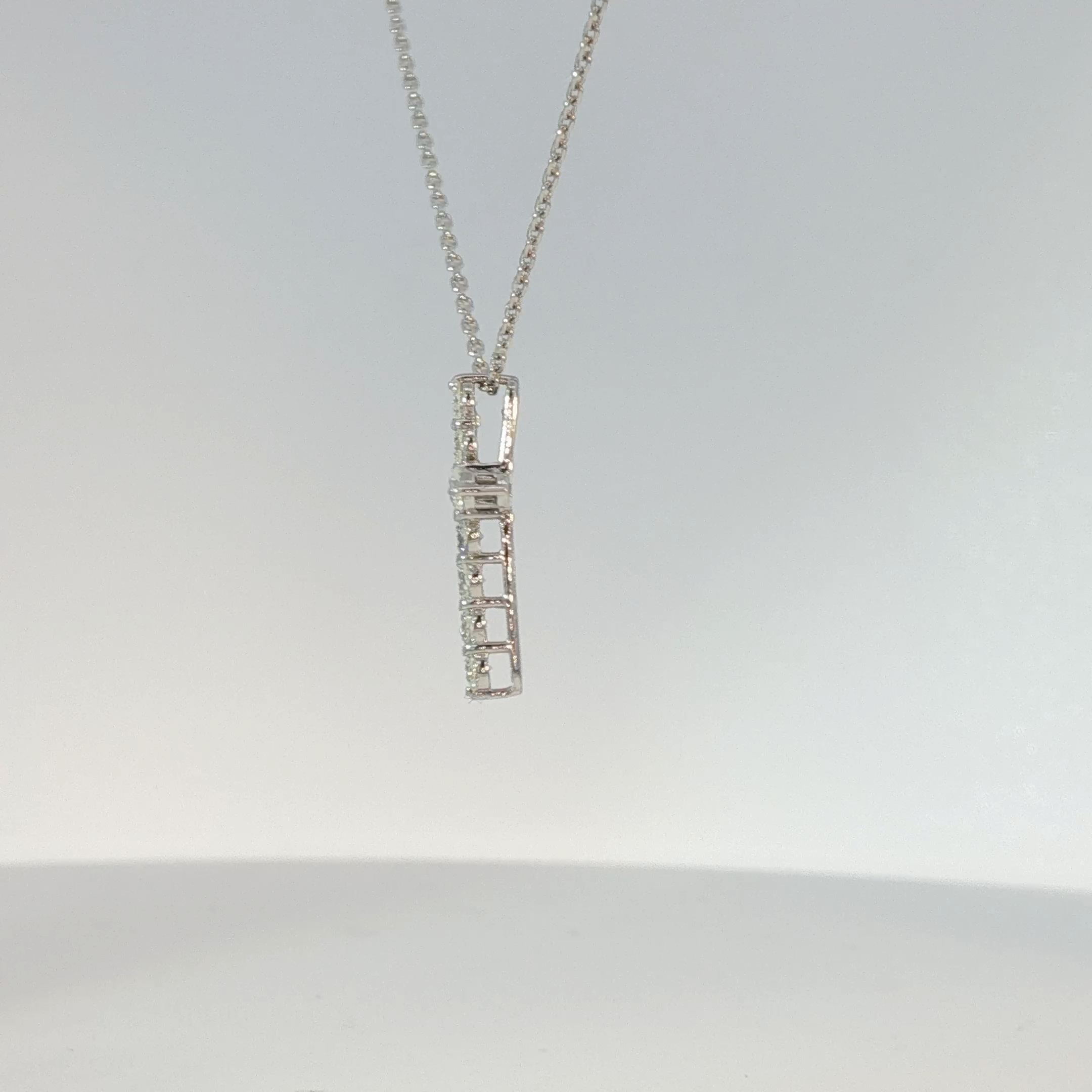 Diamond Cross Pendant Necklace in White Gold
