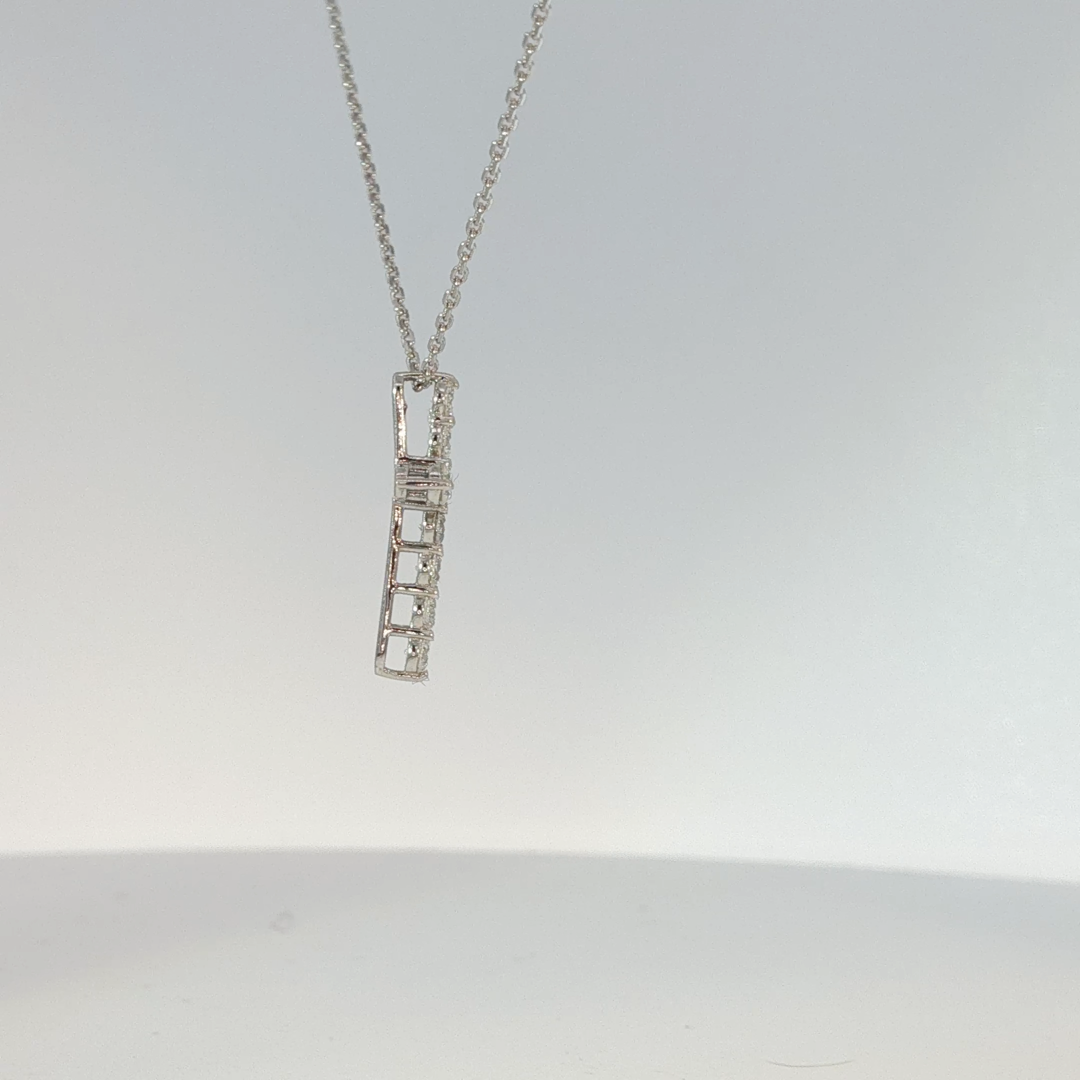 Diamond Cross Pendant Necklace in White Gold