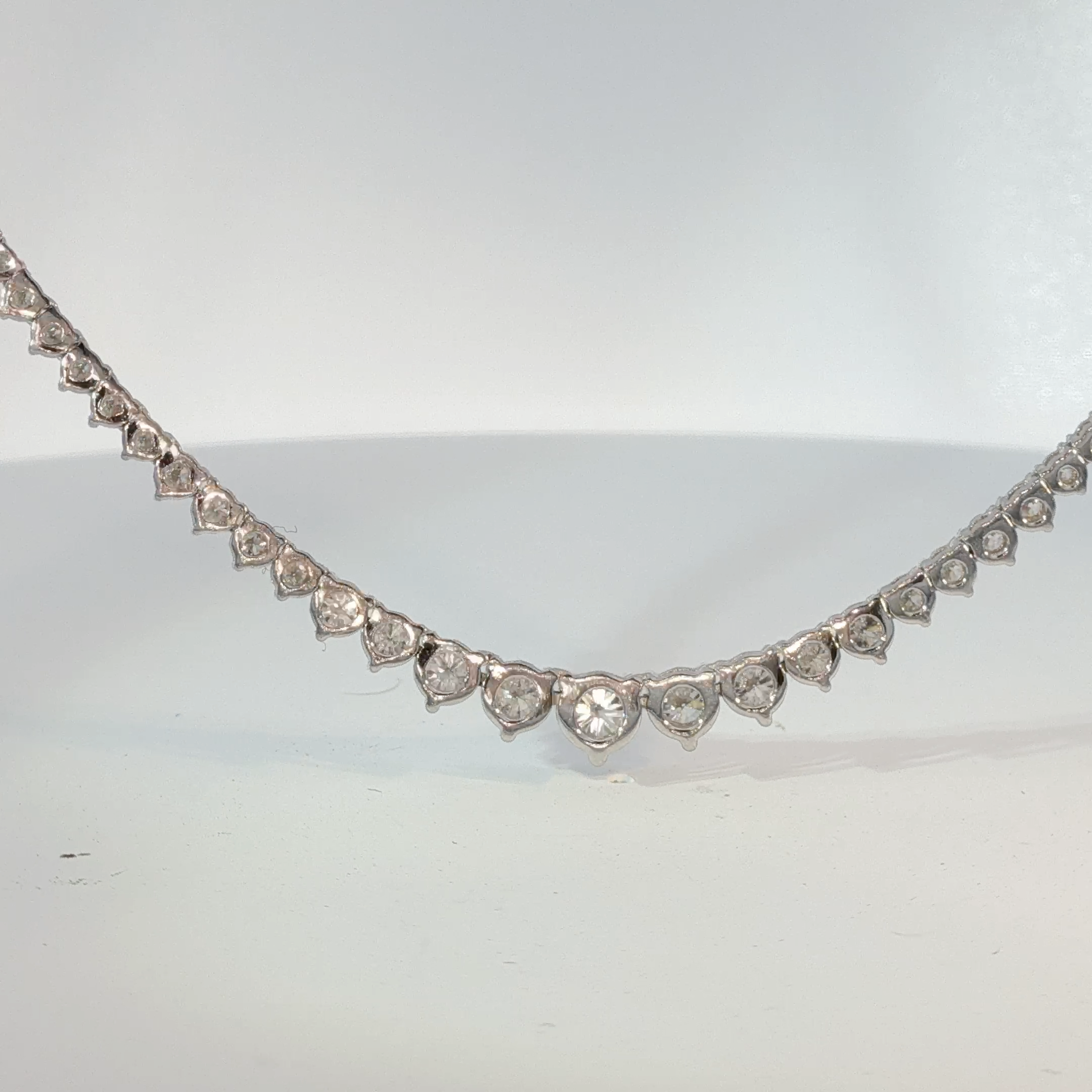 White Gold Graduated Round Diamond Necklace