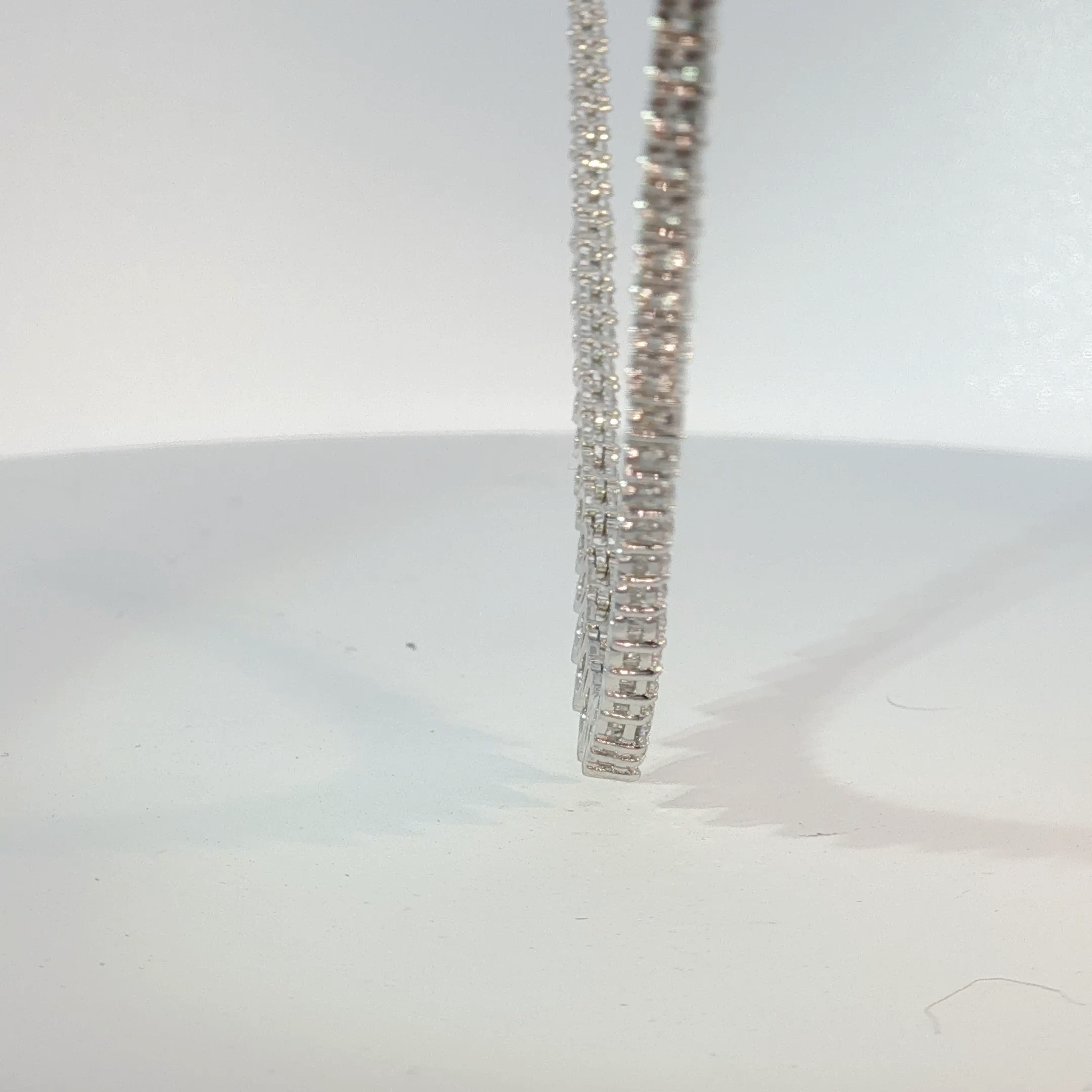 White Gold Graduated Round Diamond Necklace