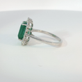 Load image into Gallery viewer, Emerald Halo Cocktail Ring in White Gold
