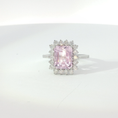 Load image into Gallery viewer, Pink Sapphire Halo Cocktail Ring in White Gold
