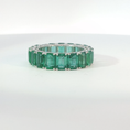 Load image into Gallery viewer, Emerald-Cut Emerald Eternity Ring in White Gold
